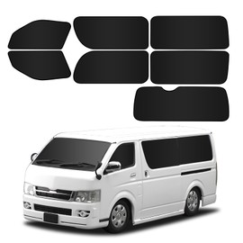 BLUESEATEC Blackout Curtains for Toyota HiAce 200 Series Wide Body, Magnetic Design for Easy Attachment and Removal, Compatible with Models from August 2004 to Present, Vehicle-Specific Design, Car