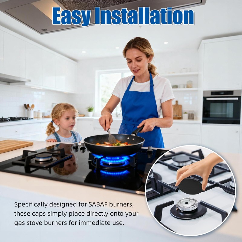 Loszaral 4-Pcs Gas Stove Burner Cap Set - Burner Cover