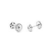 9 K White Gold flower Baby Earrings