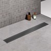 Elefloom Offset Linear Shower Drain, Matte Black Shower Drain 36