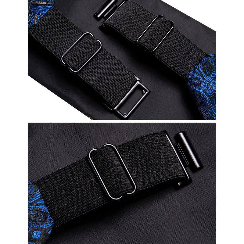 Barry.Wang Cummerbund Bow Tie Set for Men, Silk Cummerbund Pretied