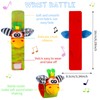 QINREN 4 Pcs Baby Wrist Rattles Socks Toys, Newborn Wristband