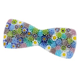 Murano Millefiori Bowtie Hair Clip - Pastel Colours