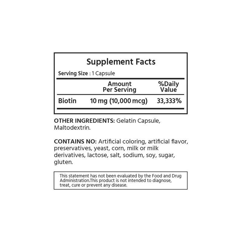 Ml Naturals Biotina 10000 Mcg 360 Cápsulas