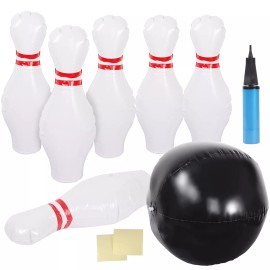Segawe Inflatable Bowling Set for Kids Adults Outdoor Indoor One Ball with Six Pin