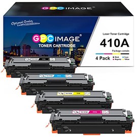 GPC Image Compatible Toner Cartridge Replacement for HP 410A CF410A CF411A CF412A CF413A Compatible with Laserjet Pro MFP M477fdw M477fdn M477fnw Pro M452dn M452nw M452dw Printer (4 Pack)