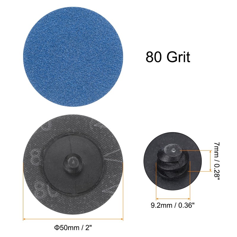 HARFINGTON 25pcs Quick Change Sanding Discs 2" 80 Grit R-Type
