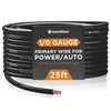 InstallGear 1/0 Gauge Wire (25ft) - Copper Clad Aluminum CAA