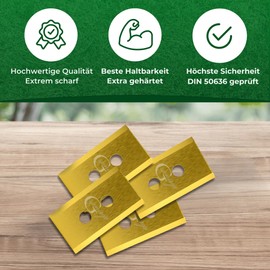 G greengrass tools Titanium Blade Compatible with Mammotion Luba and Compatible with Yuka Robotic Lawnmower Replacement Blades - LongLife - Double Hole - Shatterproof [DIN EN 50636 Tested], Piece: 24,