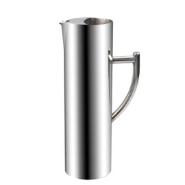 Stainless Steel Water Pitcher Metal -flat mouth water Metal Pitcher 60 OZ Silver Slender Water Pitcher for Water Beer Juice and Other Beverage by MUGLIO