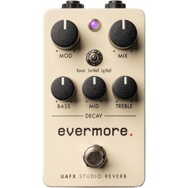 Universal Audio UAFX Evermore Studio Reverb Pedal - Bundle with Instrument Cable and 2 Patch Cables