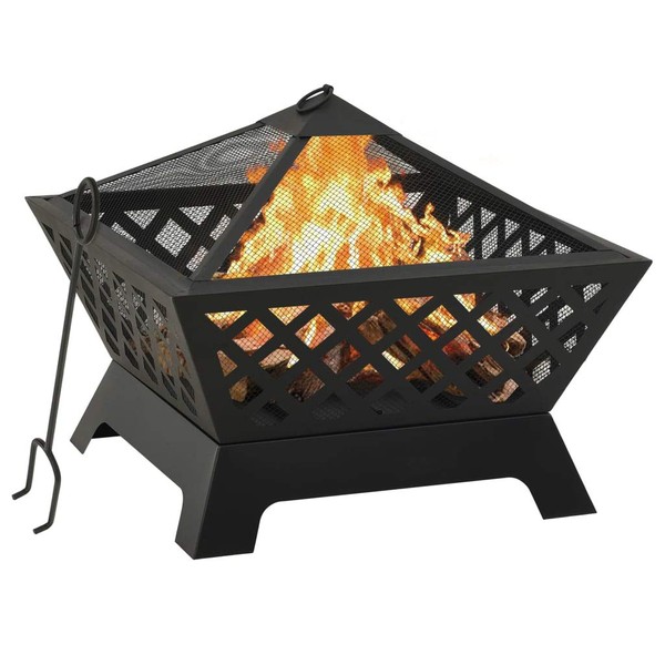 Benicabaly Atmospheric 25.2" XXL Steel Fire Pit with Poker for