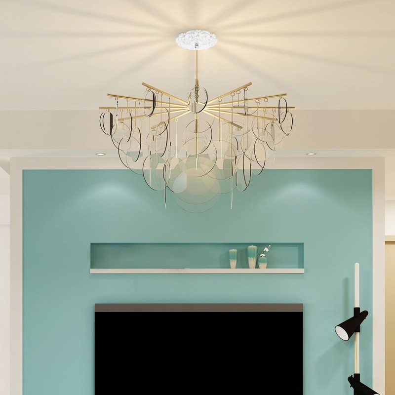 Homoyoyo Ceiling White PU Round Ceiling Cover Lighting Ceiling Ring