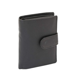 LEAS Ladies Wallet with Outside Lock and Big Coin Compartment and Secret Bill Pocket, Genuine Leather, red - Special Edition