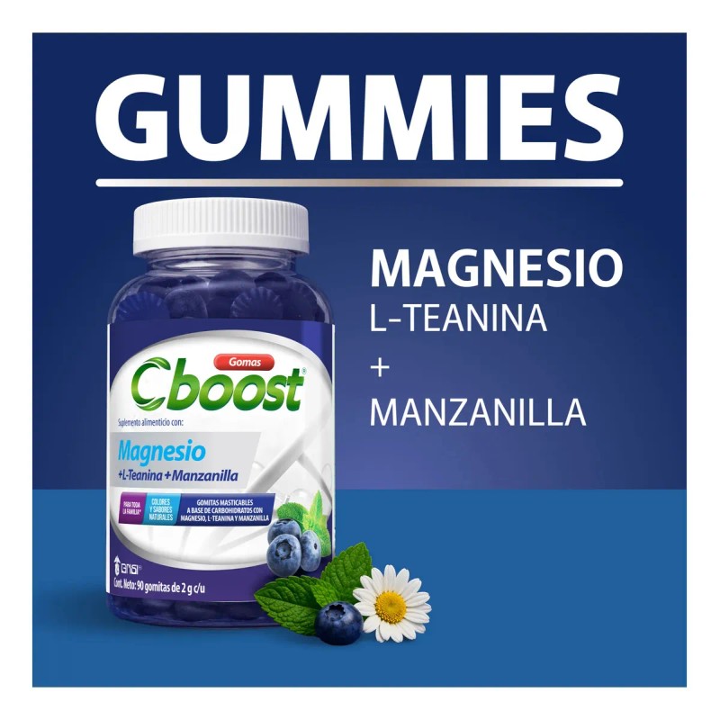 Gomitas Magnesio Cboost Teanina Manzanilla Unidades