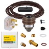 ElekTek Premium Lamp Kit Antique Brass Shade Ring E27 Lamp