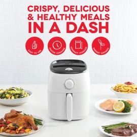 DASH Tasti-Crisp™ Electric Air Fryer Oven Cooker with Temperature Control, Non-Stick Fry Basket, Recipe Guide + Auto Shut Off Feature, 1000-Watt, 2.6Qt, White