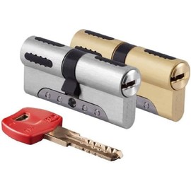 IFAM Schließzylinder WX1000 30x50 Messing, Außentürzylinder, Profil-Zylinder Hohe Sicherheit, Europäisches Profil, zylinderschloss, Bruchschutz, Bohrschutz, Bump-Schutz, Inklusive 5 Schlüssel