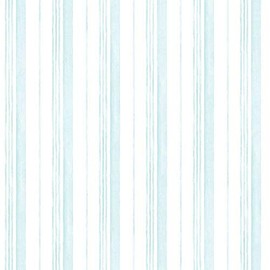 Manhattan comfort NWAB27636 Fairfield Series Vinyl Multi Stripe Design Large Wallpaper Roll, 20.5" W x 32.7' L, Mint Blue/White