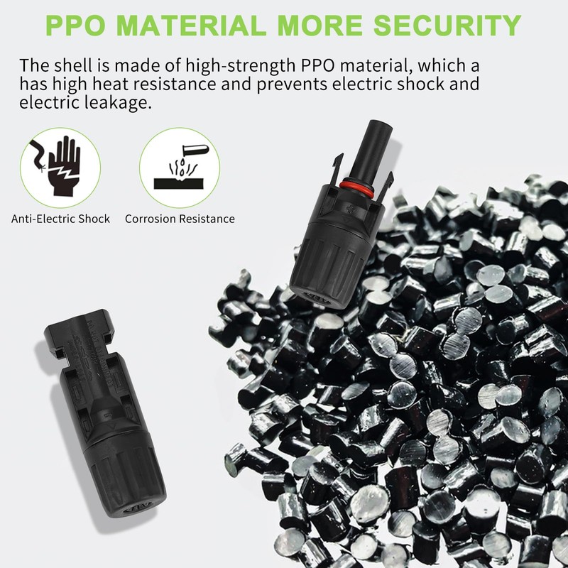 LEPITERY 40PCS MC4 Solar Panel Connectors, MC4 Male/Female 1000V Solar