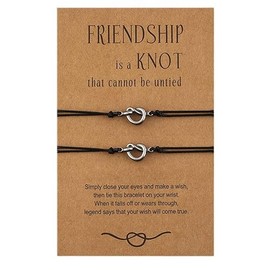 YangQian Friendship Bracelets Gifts for Women Best Friend Love Knot Bracelets for 2 Girls Soul Sister Gifts Bracelets Make a Wish Bracelet Gifts for Christmas Birthday
