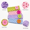 4 Pcs Polka Dot Wide Headbands with Button for Women