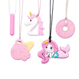 Collares masticables para niños sensoriales, 5 collares masticables a los que les gusta morder o tener autismo, perfectamente texturizados, mordedores, juguetes masticables para niños y niñas