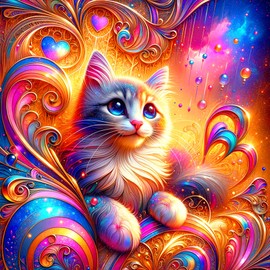 ijbnhd 5D Diamond Painting Cat Set Diamond Painting Pictures for Adults DIY Rhinestone Pictures Diamond Art Kits Round Stones Diamond Painting for Home Decor 30 x 40 cm