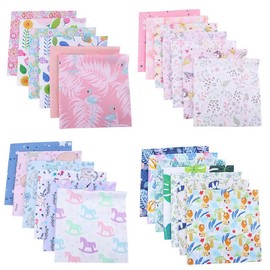 CraftsFabrics Multi-Color Cute Digitally Printed Designs Fat Quarters Bundle 100% Cotton Printed Precut Squares for Quilting, Arts, Crafts, DIY Projects