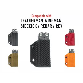 Leatherman Kydex Multitool Sheath fits Leatherman WINGMAN / SIDEKICK / REBAR / REV USA MADE - Carbon Fiber Brown