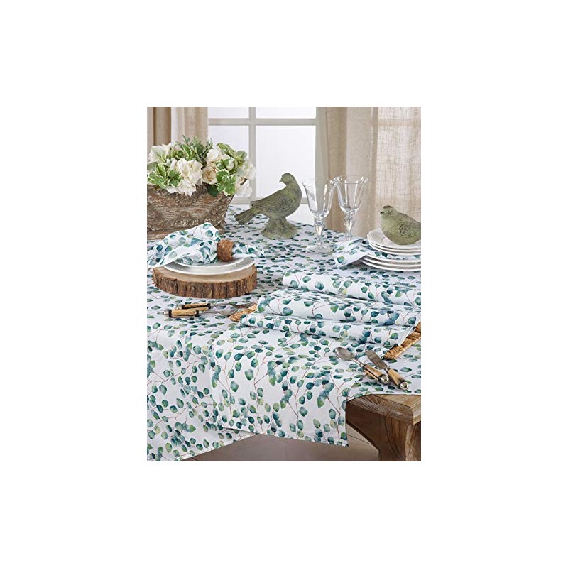 SARO LIFESTYLE Eucalyptus Leaf Tablecloth, Eucalyptus, 70"x120"