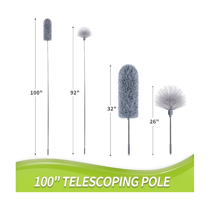 Cobweb Duster with Extension Pole, Spider Web Brush & Ceiling