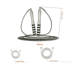 MOGOLD Weighted Speed Jump Rope - Fast Clip Design Skipping Rope With Extra Weights -Speed Rope 2mm Thick 10Ft Long for Crossfit/ Double Unders - 5mm Thick 9.8Ft Long PVC Steel Wire Cable for Crossover/Workout/Fitness (Silver)