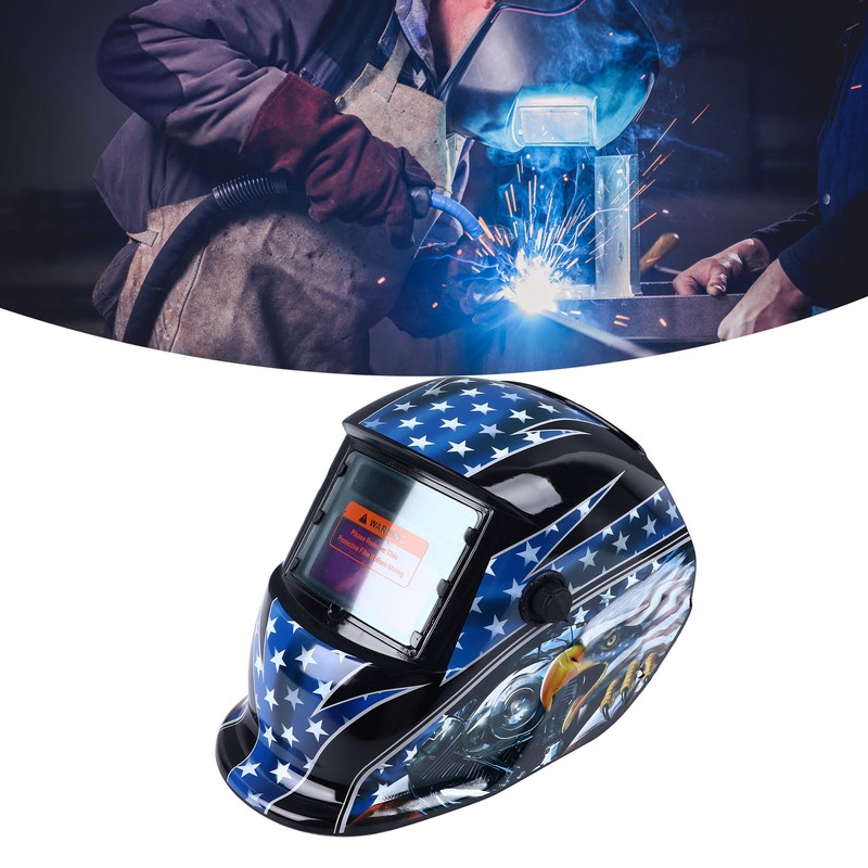 Auto Darkening Welding Helmet Large View Solar Powered Wide Shade