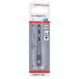 Bosch Professional PointTeQ Hex Drill Bit (for Metal, Ø: 4.2 mm, Total Length: 83 mm, ¼’’ Hex Shank, Accessory for Impact Drivers and Drill Drivers)