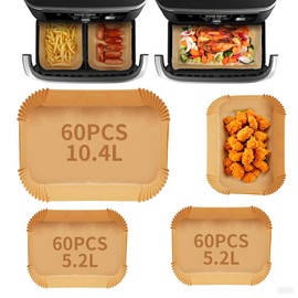 Pack of 180 Baking Paper for Ninja Foodi FlexDrawer Dual Zone AF500EU 10.4L & 10L Hot Air Fryer, 5.2L/10.4 Airfryer Baking Paper for Hot Air Fryer for Ninja AF500EU AF500EUCP, Cecotec 9000