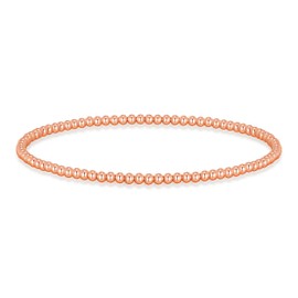 Philip Jones Rose Gold Plated Beaded Stretch Bracelet