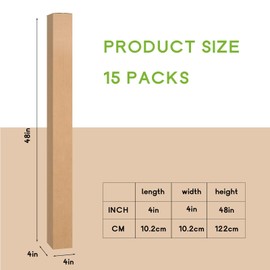 OUGEBOX 15 Pcs 4x4x48 Golf Club Shipping Boxes, Tall Corrugated Cardboard Boxes, Long Golf Club Storage Box for Shipping, Packaging, Moving, Mailing, Home or Business