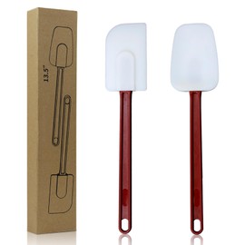 KSIFJRTO Silicone Spatulas Heat Resistant.Commercial Spatula for Cooking.Heavy Duty Rubber Spatulas.Silicone Spatula Set of 2 (13.5inch)