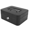 Small Locking Cash Box Portable Double Layers Safe Metal Money