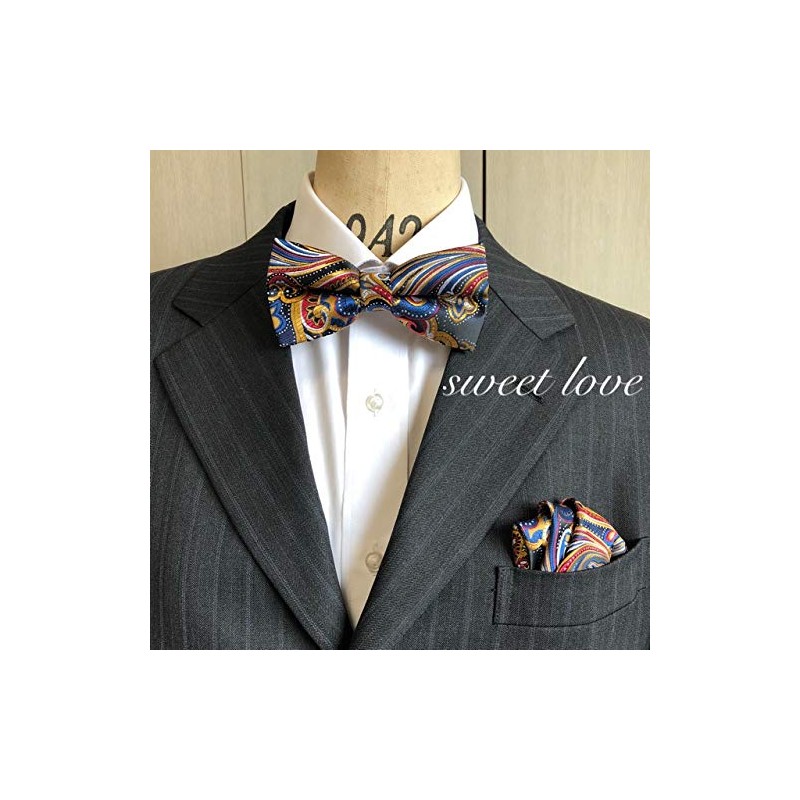 Paisley Colorful Multi [Bow Tie & Pocket Square] 2-Piece Set,