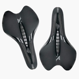 YIUBCZOQI Comfortable Bike Saddle, Soft Leather Spring Bicycle Seat, Gel bike seat, Ideal for Mountain, Road, Exercise Bike Easy to install bicycle saddle