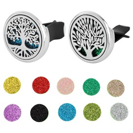 Framendino, 2 Pack 30mm Car Diffuser Vent Clips Life Tree Diffuser Vent Clip with 20 Pack Shiny Felt Pads Essential Oil Fragrance Diffuser for Car and Home