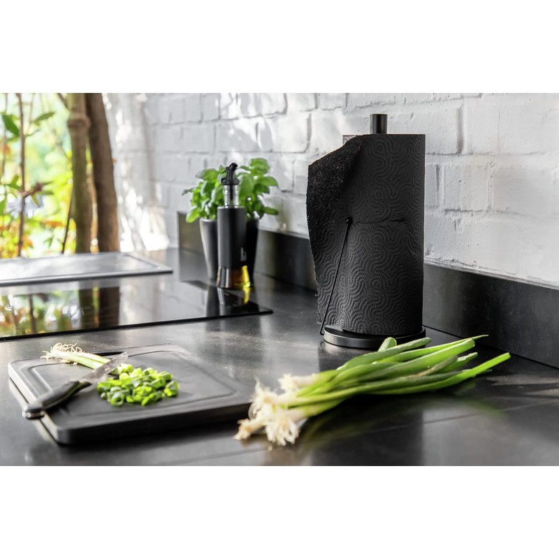 WENKO Clayton Kitchen Roll Holder, Black Outdoor Kitchen Roll Holder