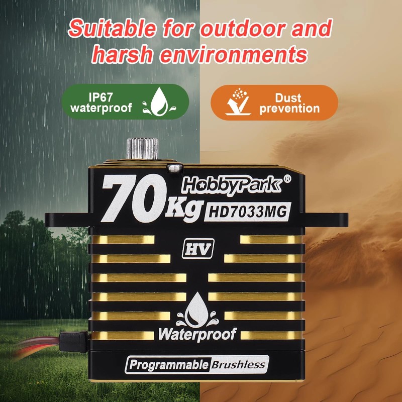 HobbyPark Waterproof 966oz-in 70KG Servo High Torque Servo Brushless Motor
