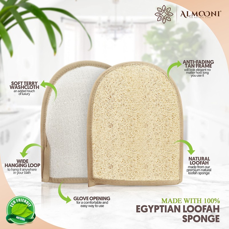 Premium Exfoliating Loofah Glove Pad Body Scrubber. Our Mitt Gloves