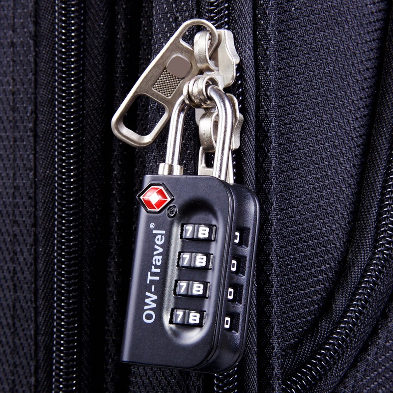 OW-Travel Luggage Locks TSA Approved (3 Pack Black) 4 Digit