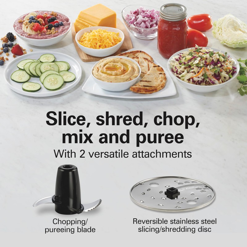 Hamilton Beach Food Processor & Vegetable Chopper for Slicing, Shredding,