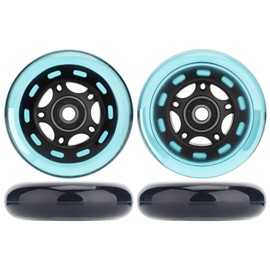 HeyZomm Inline Skate Wheels Outdoor & Indoor Inline Skate Replacement Wheels 85a Roller Hockey Wheels w/Bearings ABEC-9 & Floating Spacers, 64mm 70mm 72mm 76mm 80mm 84mm 90mm Dia, 4-Pack (70mm, Blue)