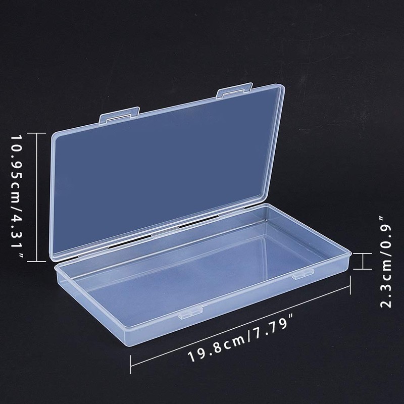 Benecreat Rectangle Big Clear Plastic Bead Storage Container Box for